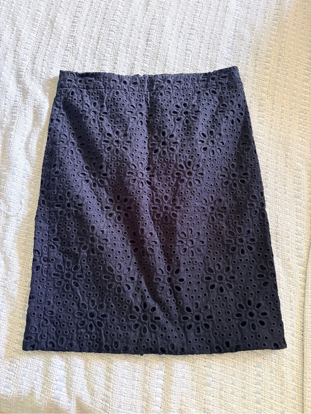 J. Crew Navy Eyelet Floral Pencil Skirt